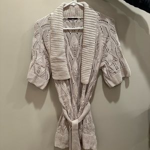 Elie Tahari crocheted summer wrap sweater